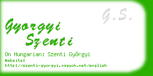 gyorgyi szenti business card